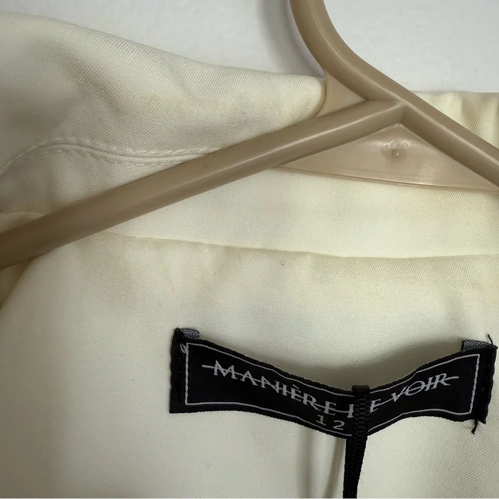 Maniere De Voir Cream Zip-Front Trench Coat